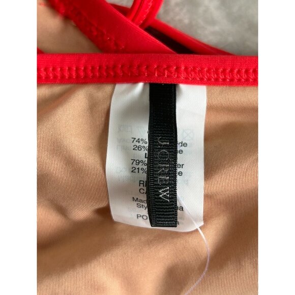 J.Crew Scalloped V-Neck One-Piece Swimsuit in Bright Red - Sz 12 - NWT - Picture 7 of 9